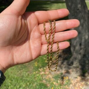 18K-Elegant Gold Rope Chain Necklace